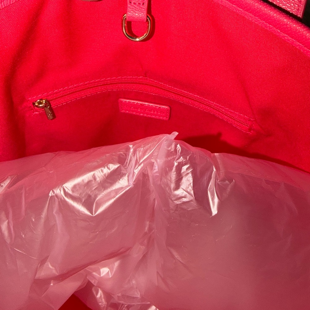 Ruby Ribbon Vibrant Pink Embossed Tote - Picture 2 of 4